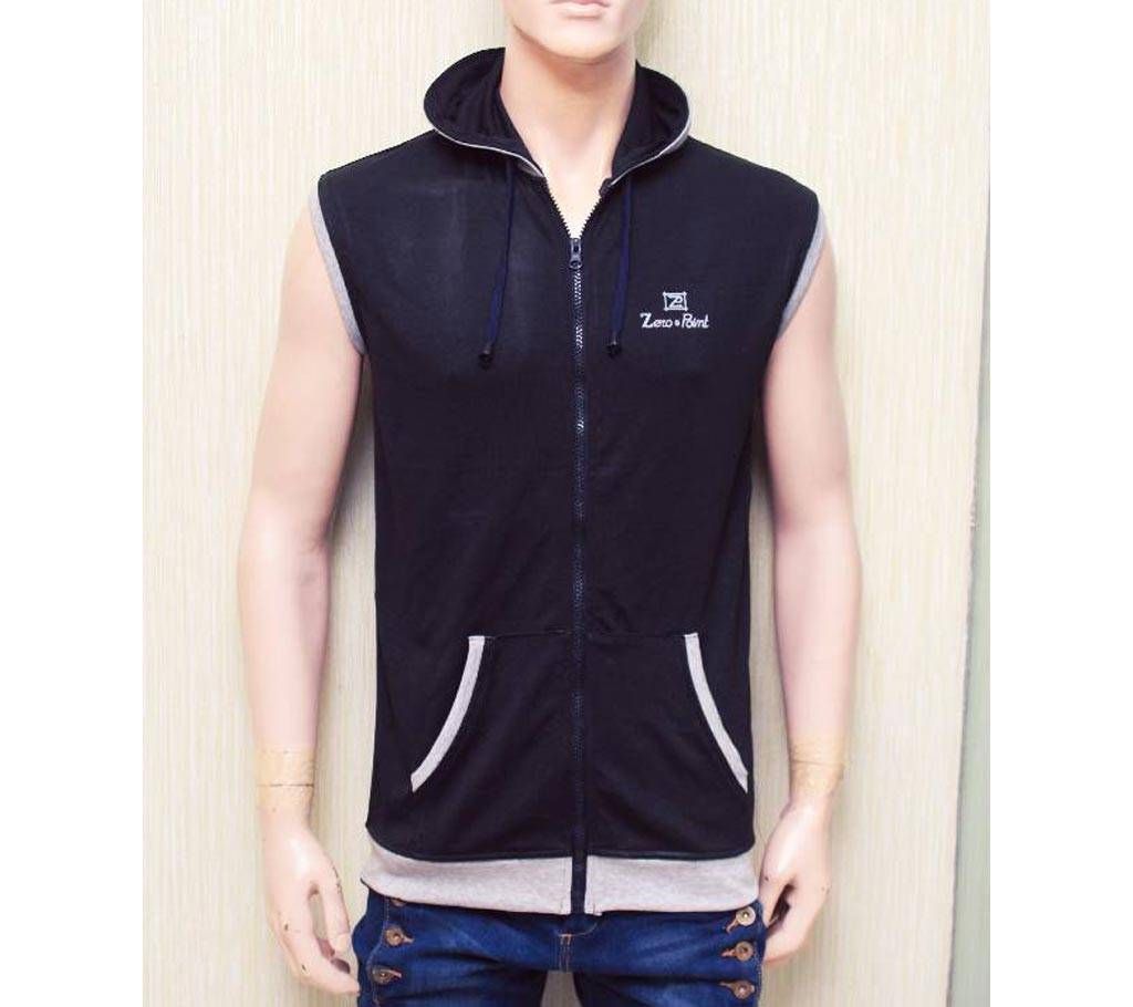 Gents Cotton Sleeveless Hoodie