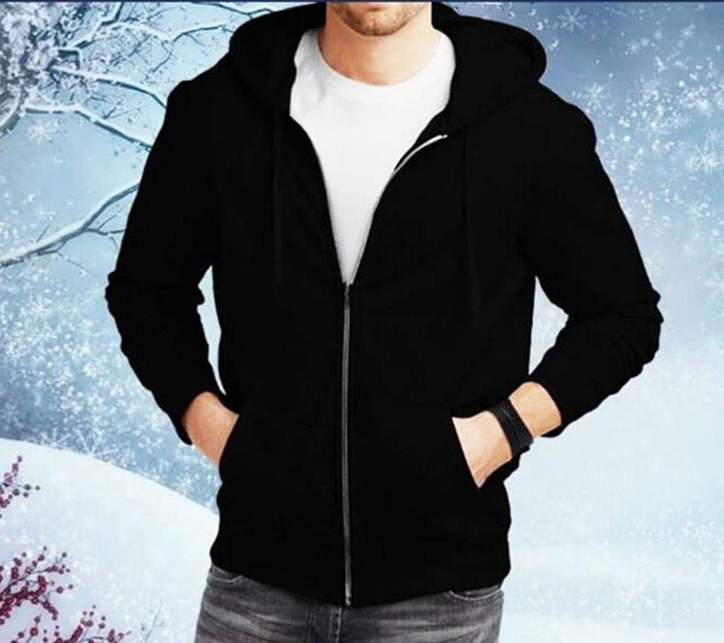 Mens black color hoodie