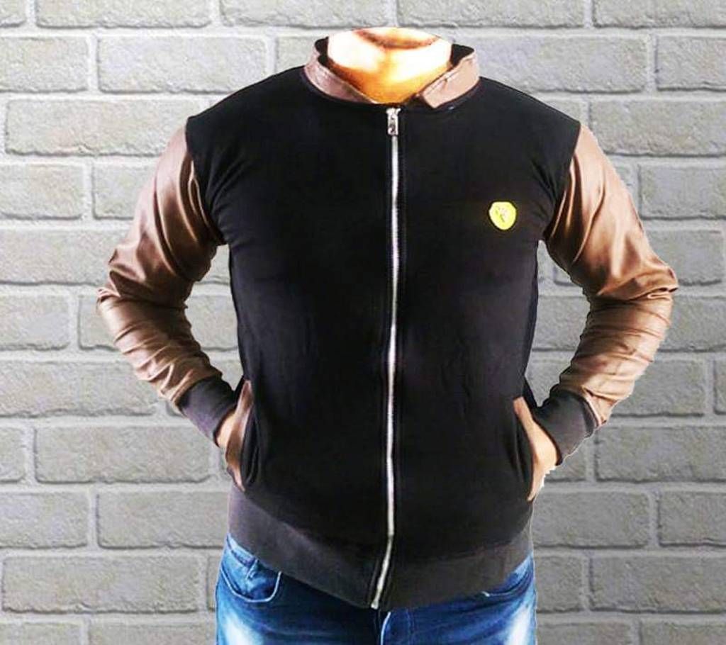 hand PU leather men jacket