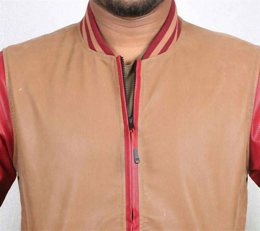 artificial leather biker jacket for men 