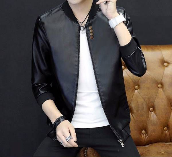 Full Sleeve Gents Artificial Leather Jacket 