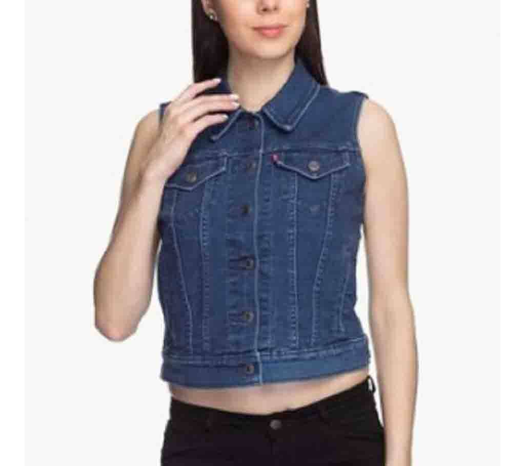 Denim Sleeveless Jacket for Women