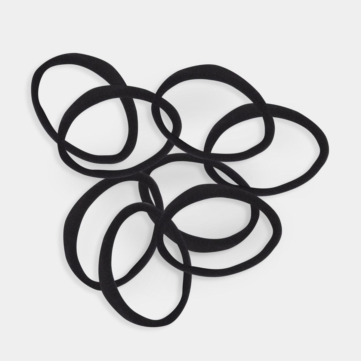 8 Pack Extra Large Soft Ponytailers - Black