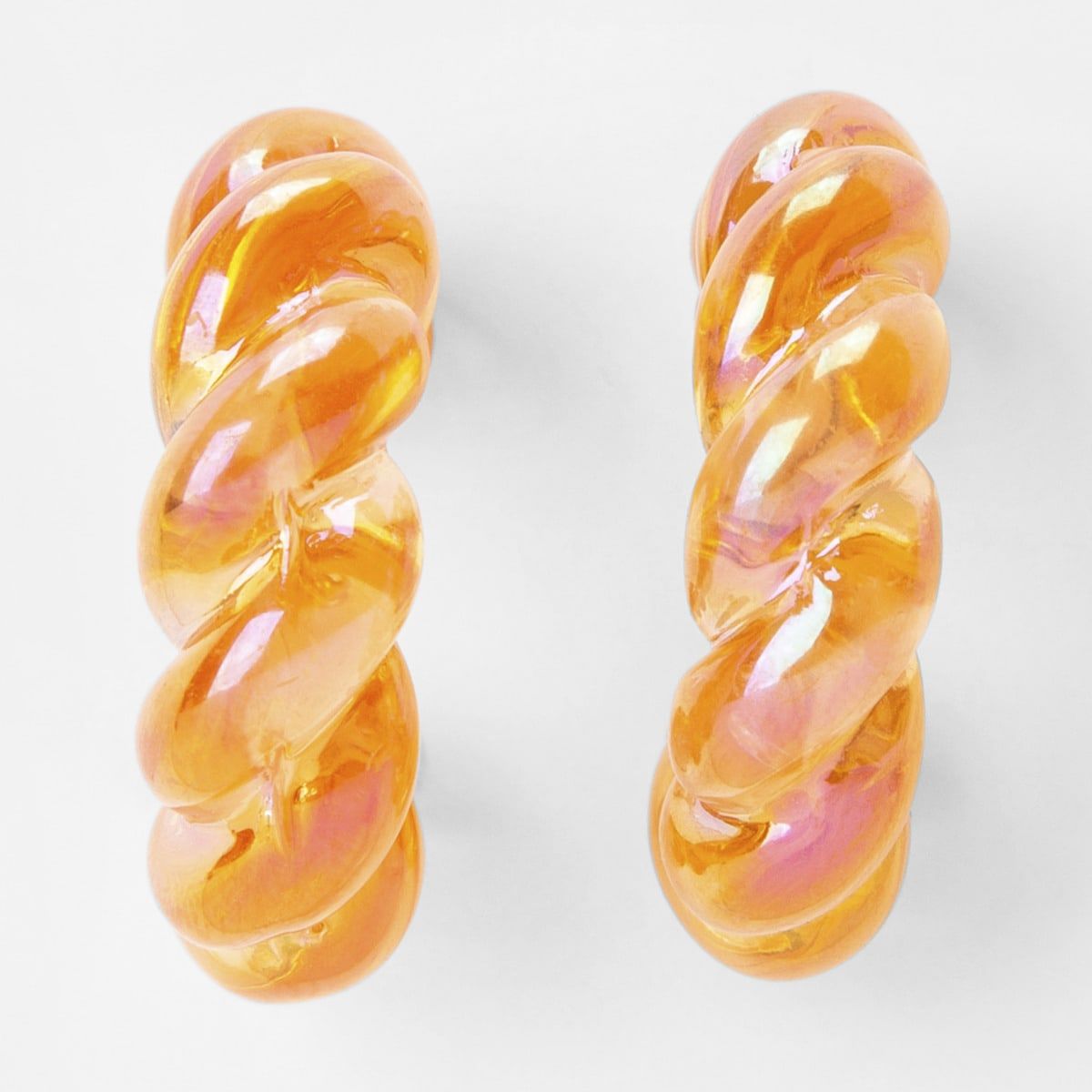 Iridescent Hoop Earrings - Orange