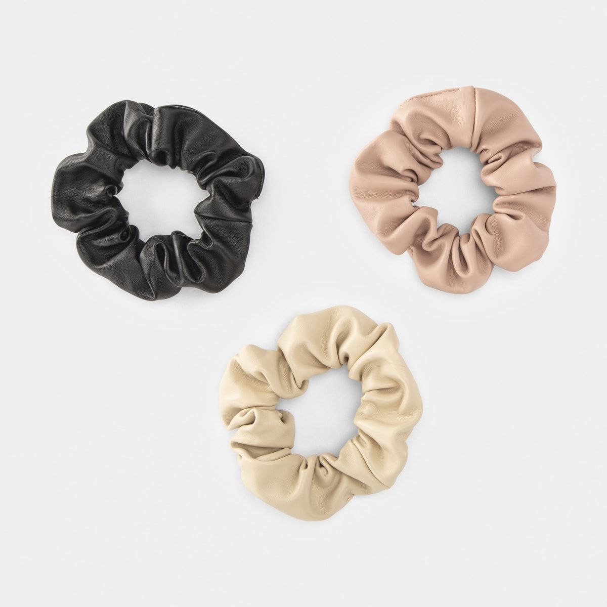 3 Pack PU Hair Scrunchies