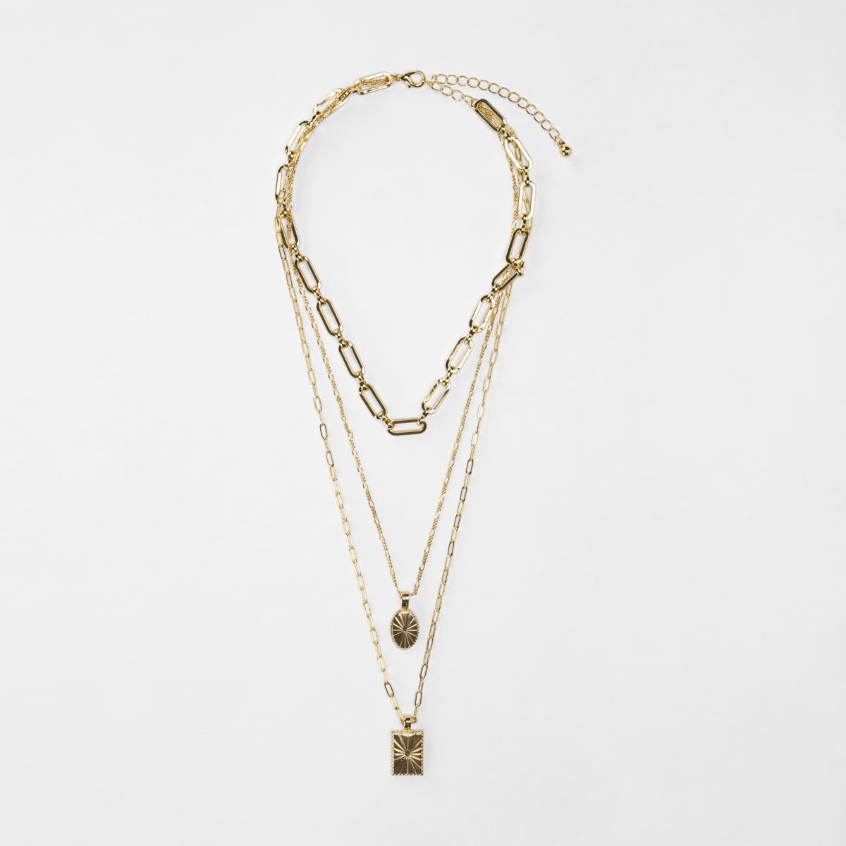 Multi Layer Chain Necklace - Gold Look