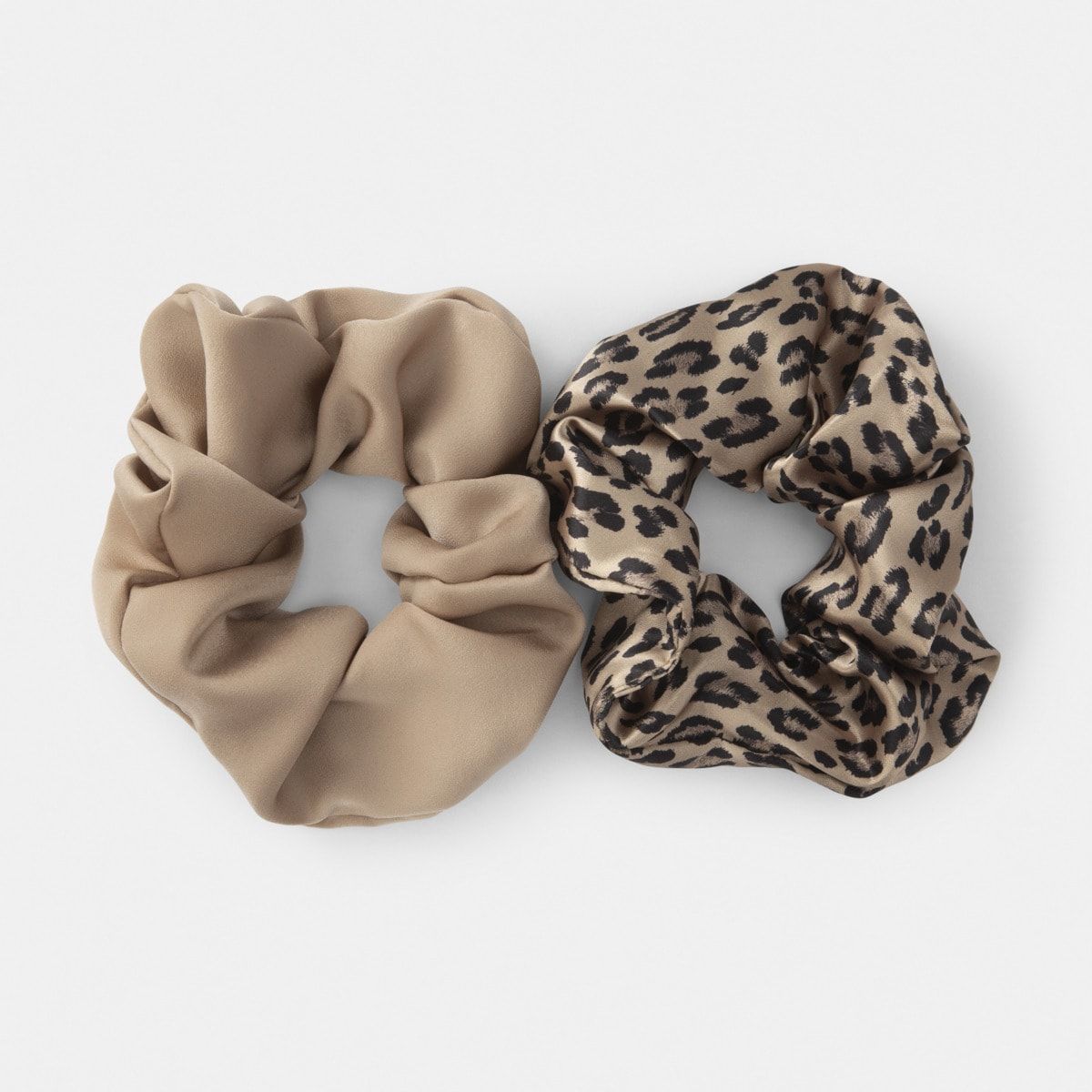 2 Pack Oversized Hair Scrunchies - Leopard