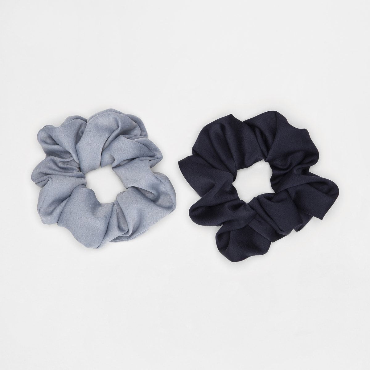 2 Pack Oversized Hair Scrunchies - Light Blue and Navy Blue