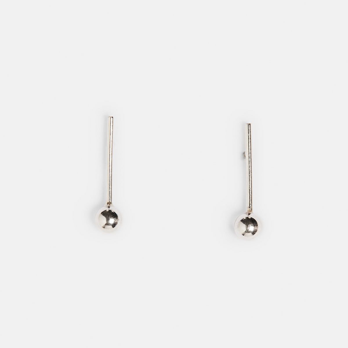 Sterling Silver Ball Stick Stud Earrings