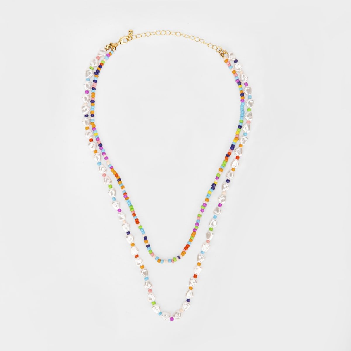 Bead and Faux Pearl Necklace