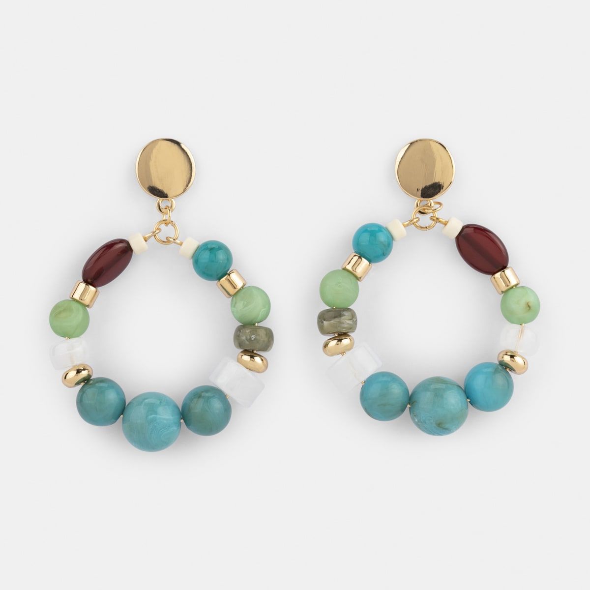Resin Statement Earrings - Blue