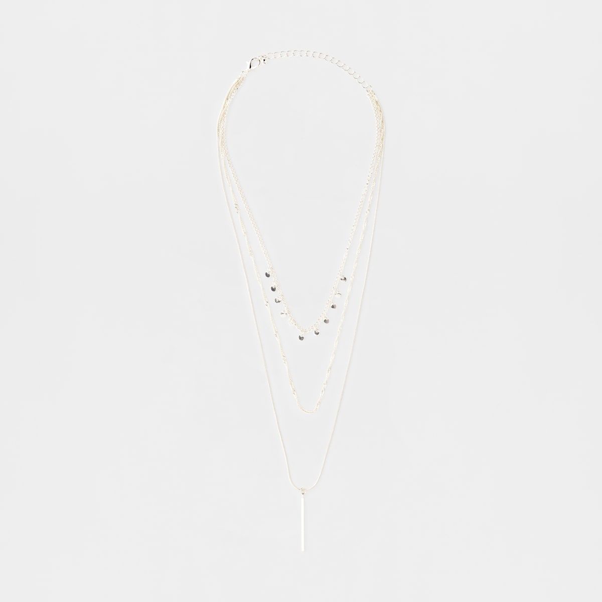 Multi Layered Delicate Necklace - Silver Look