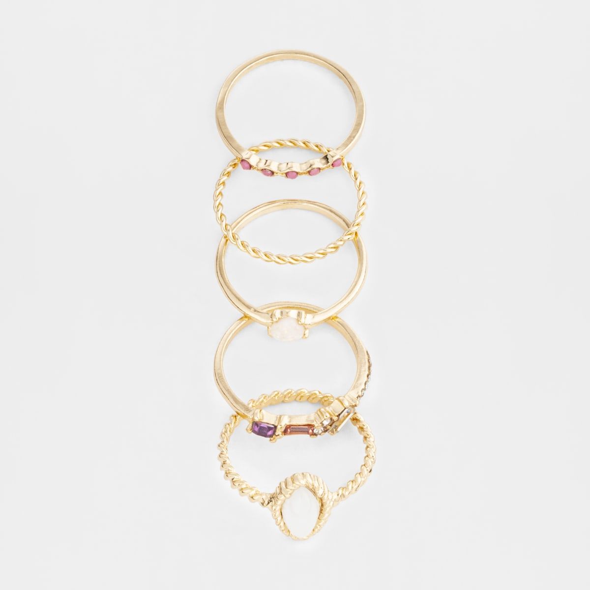Mermaid Multi Pack Rings - Small/Medium, Gold Look