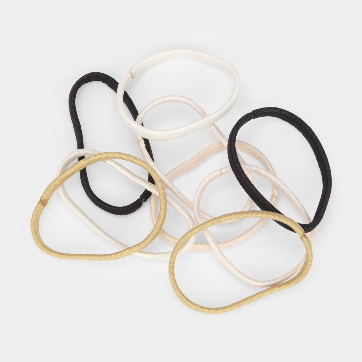 10 Pack Flat Hair Elastics