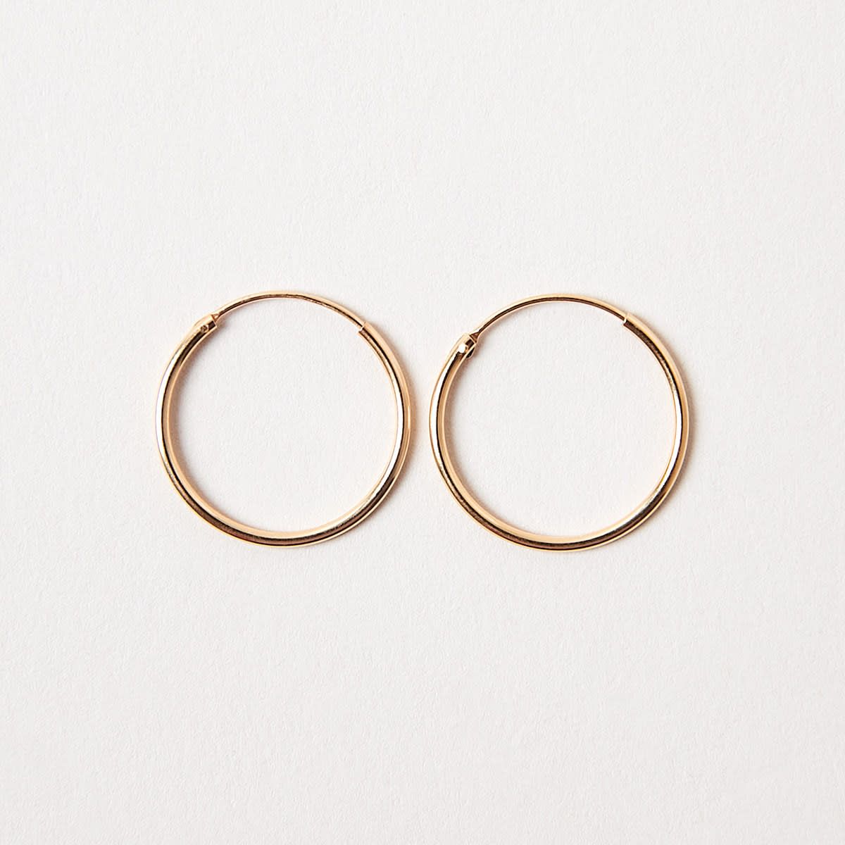 Gold Plated Sterling Silver Hoop Earrings - 20mm