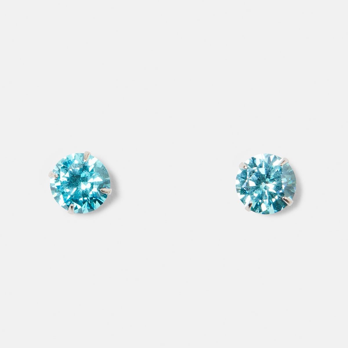 Sterling Silver 1 Carat Gem Stud Earrings