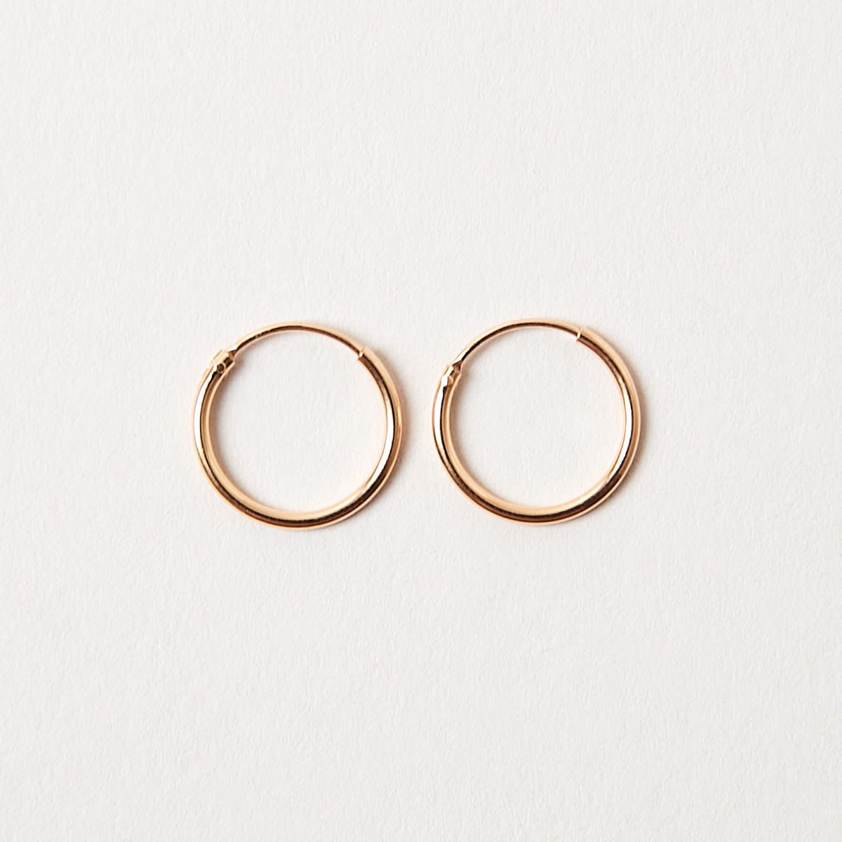 Gold Plated Sterling Silver Hoop Earrings - 14mm
