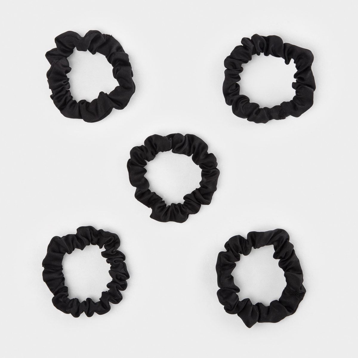 5 Pack Mini Scrunchies - Black