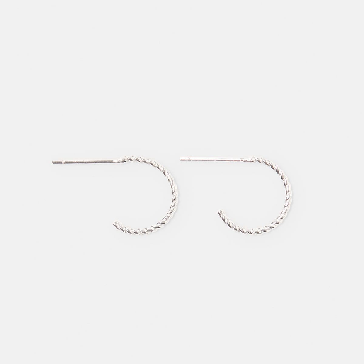 Sterling Silver Twist Hoop Earrings