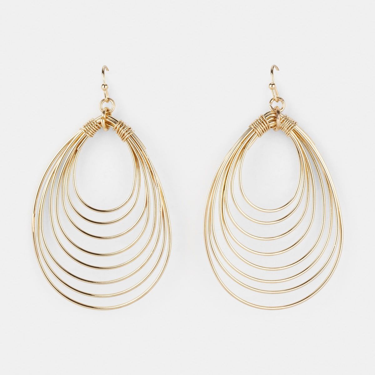 Oval Mobile Earrings - Gold Look