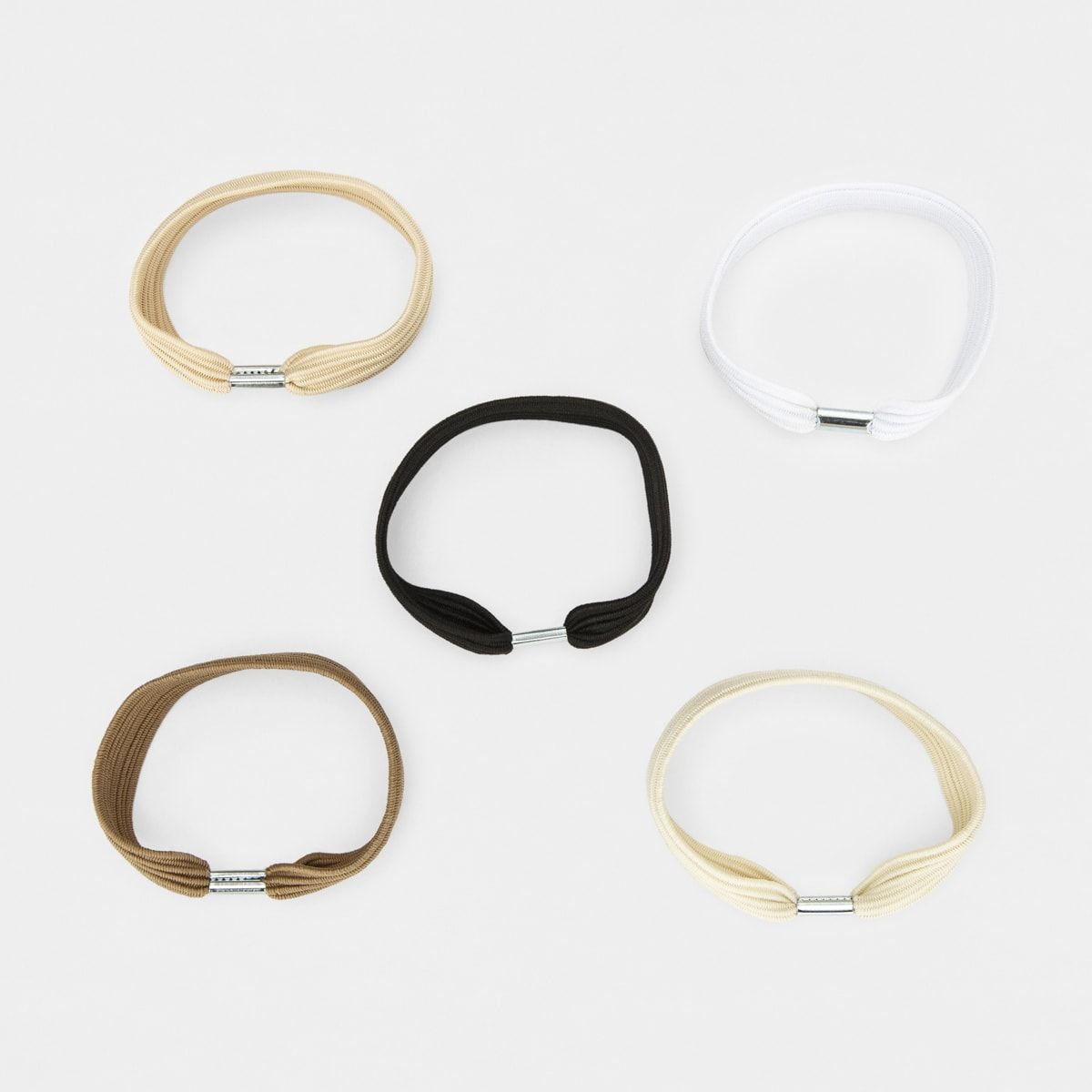 5 Pack Colour Elastic Hair Ties