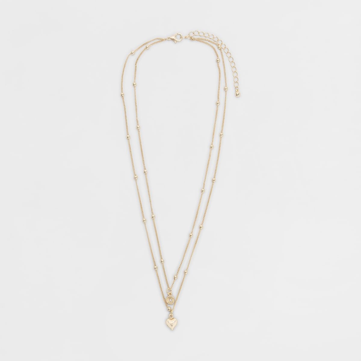 Multi Layered Danty Charm Necklace - Gold Look