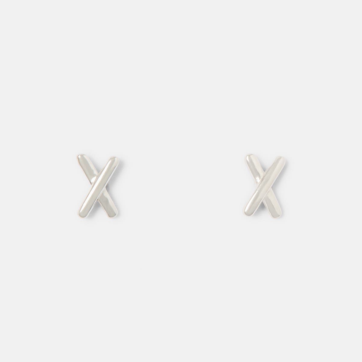 Sterling Silver Criss Cross Stud Earrings