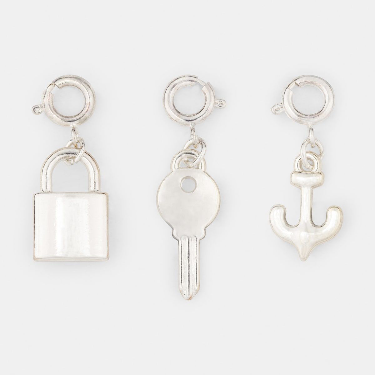 3 Pack Interchangeable Love Charms - Silver Look
