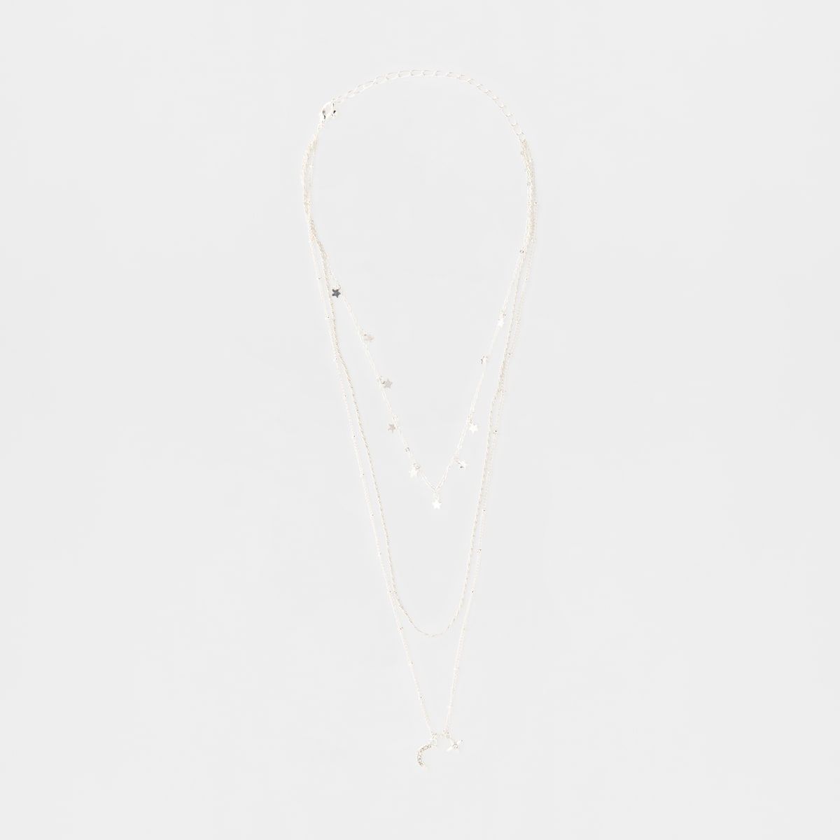 Star Multi Layered Necklace - Silver Look
