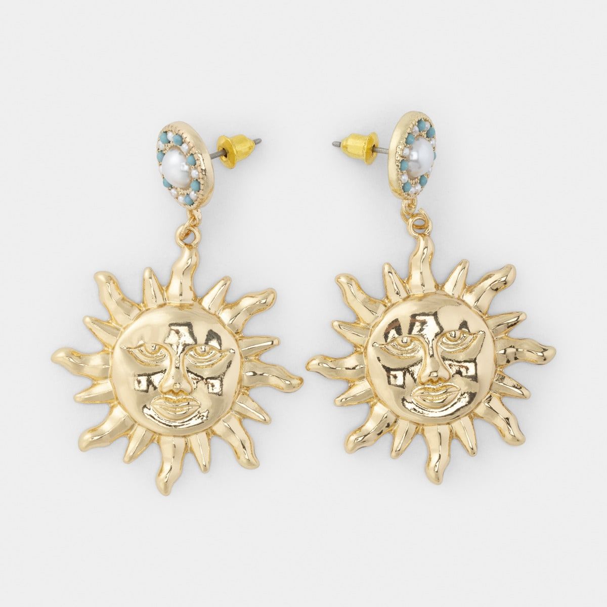 Sun Drop Earrings - Gold Look