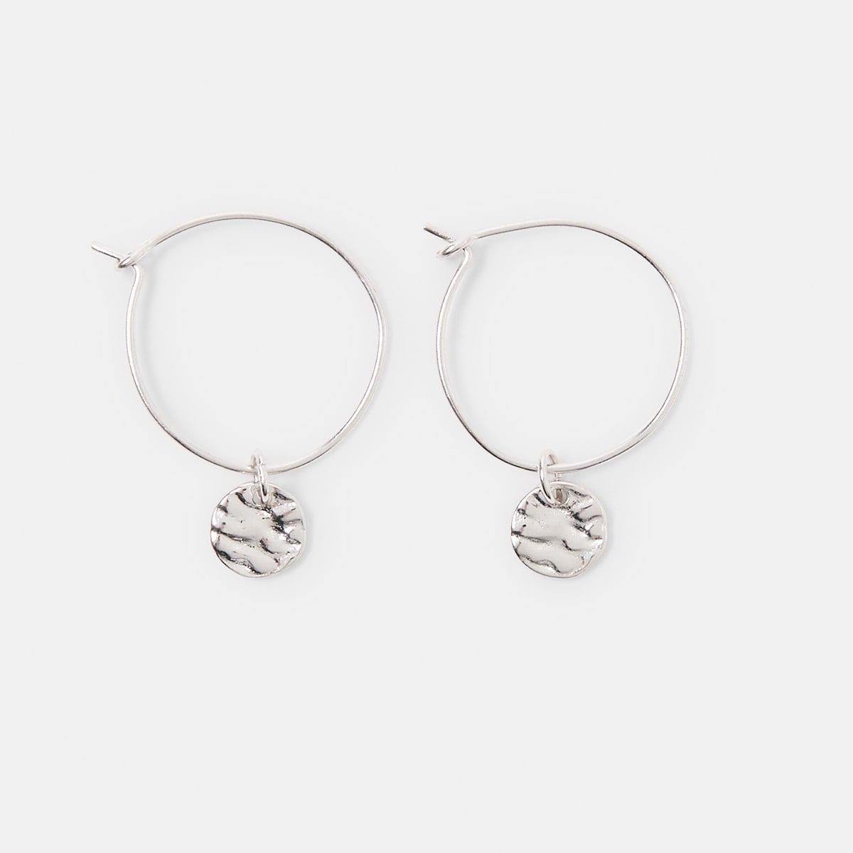 Sterling Silver Crinkle Hoop Earrings