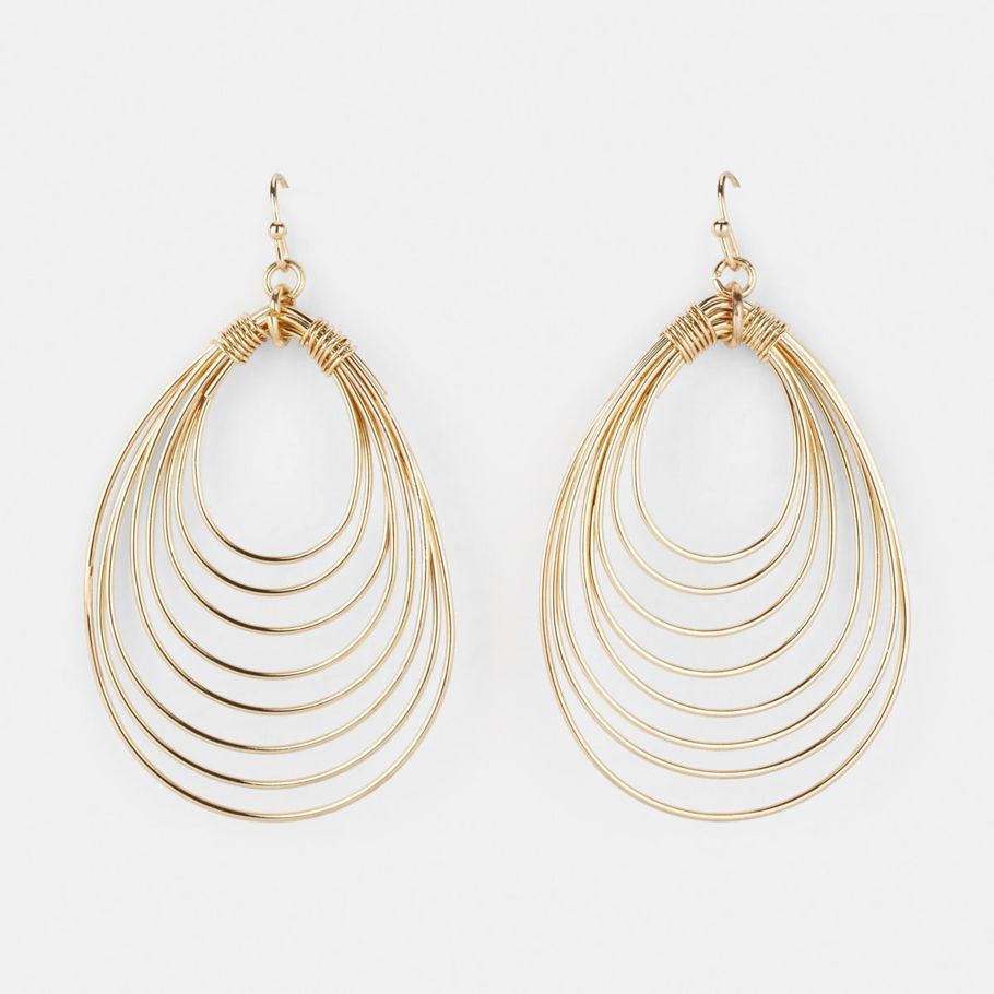 Oval Mobile Earrings - Gold Look