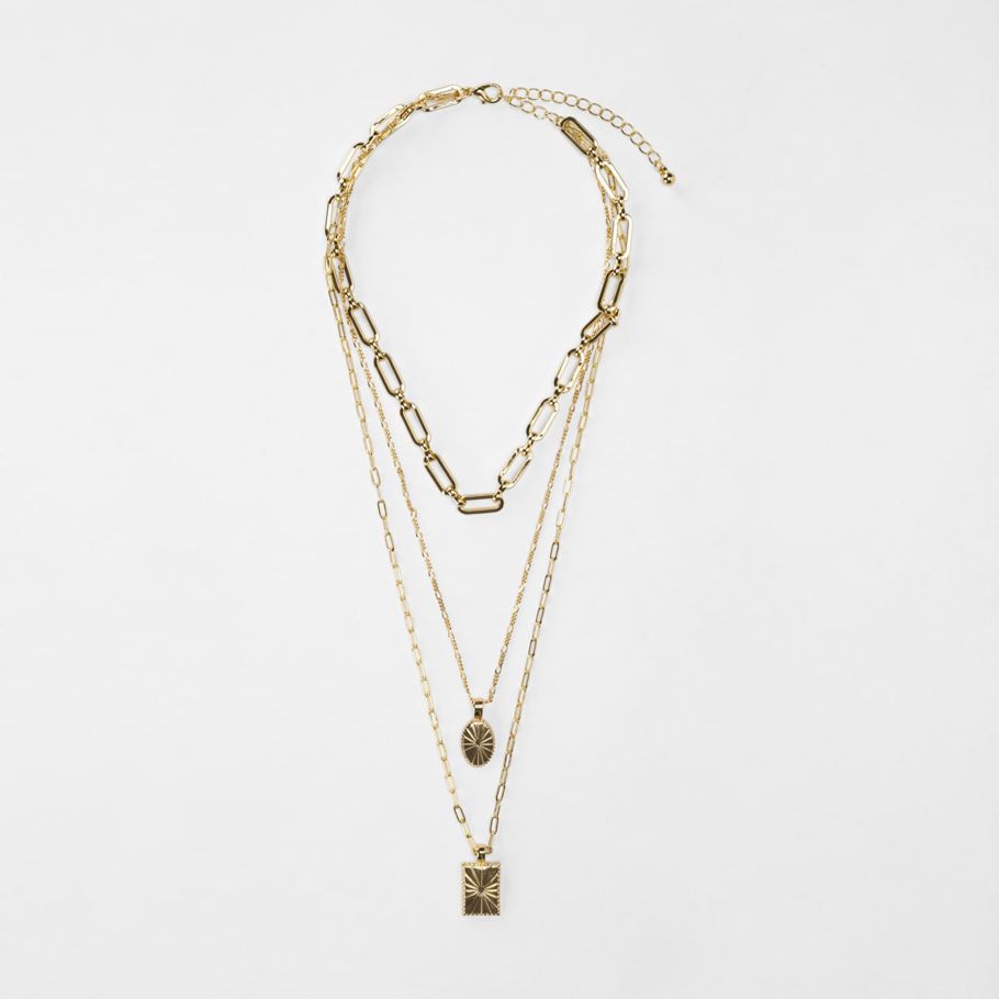 Multi Layer Chain Necklace - Gold Look