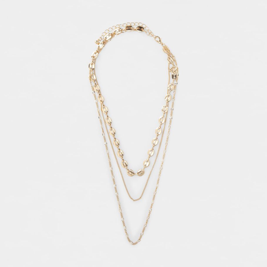 3 Layered Chain Necklace - Gold Look