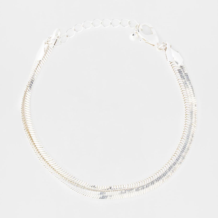 2 Pack Slinky Chain Bracelets - Silver Look