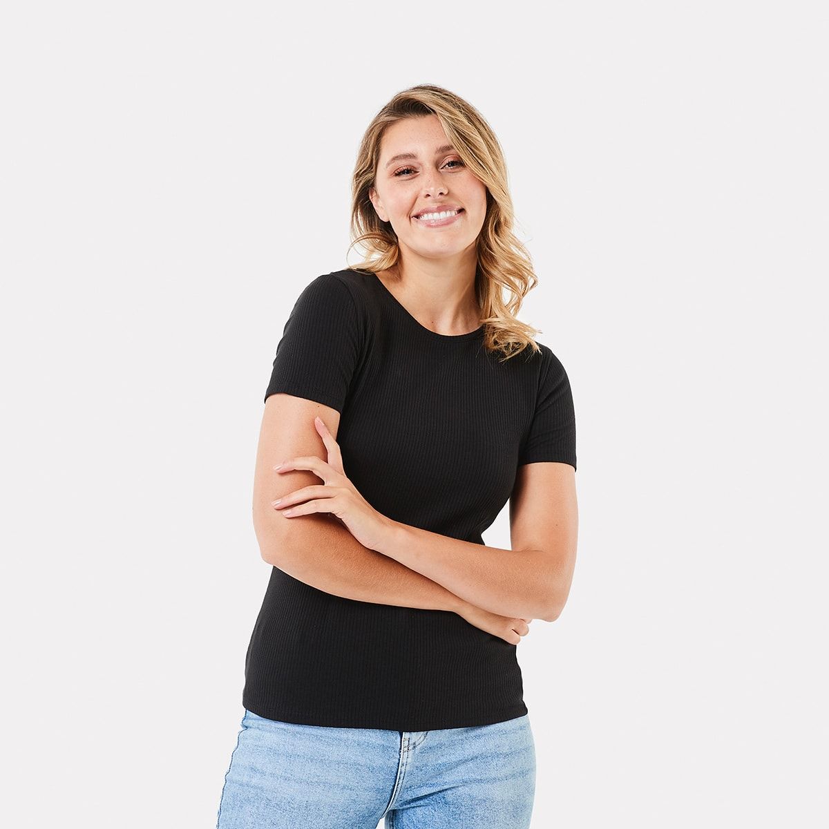 Stretch Cotton Rib Tee