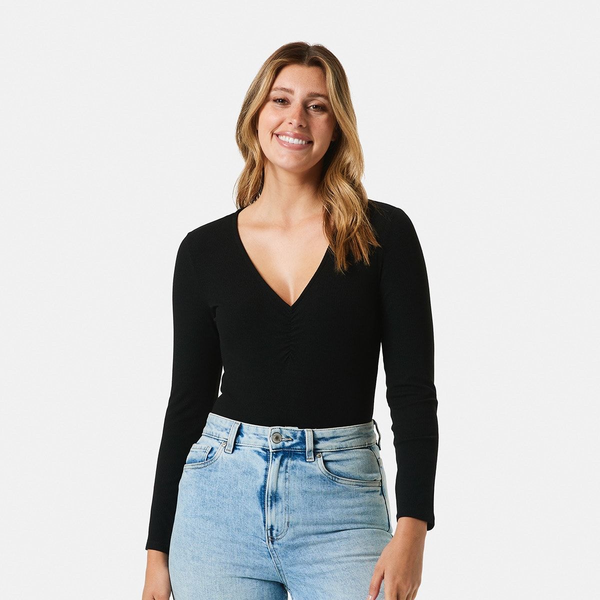 Long Sleeve Ruched Bodysuit