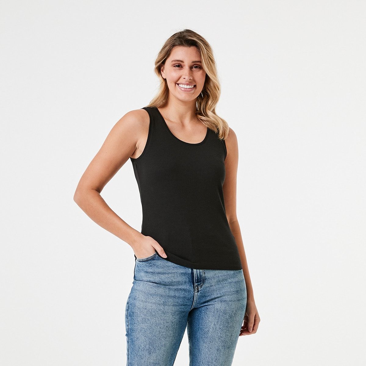 Stretch Cotton Rib Tank