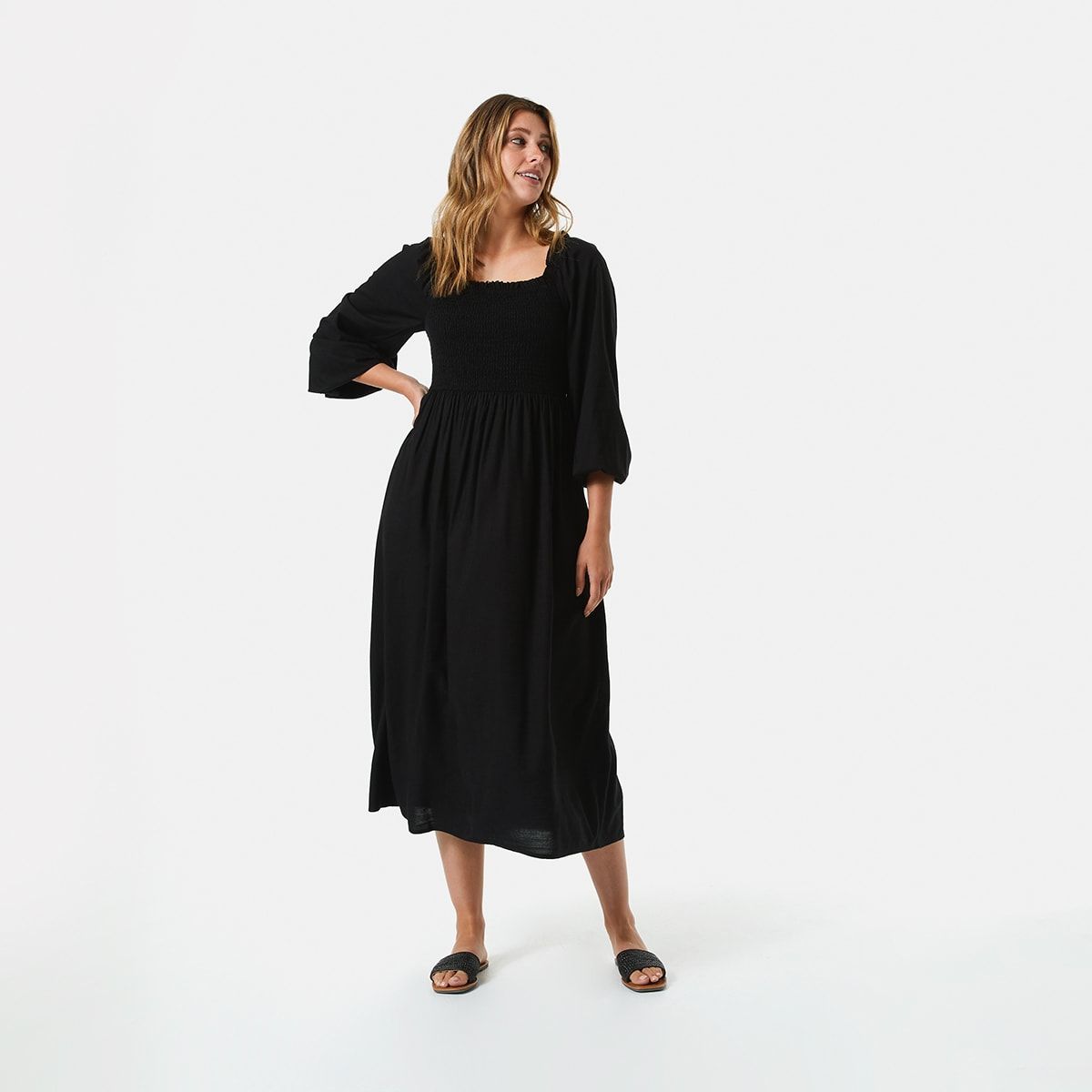 Shirred Bodice Dress