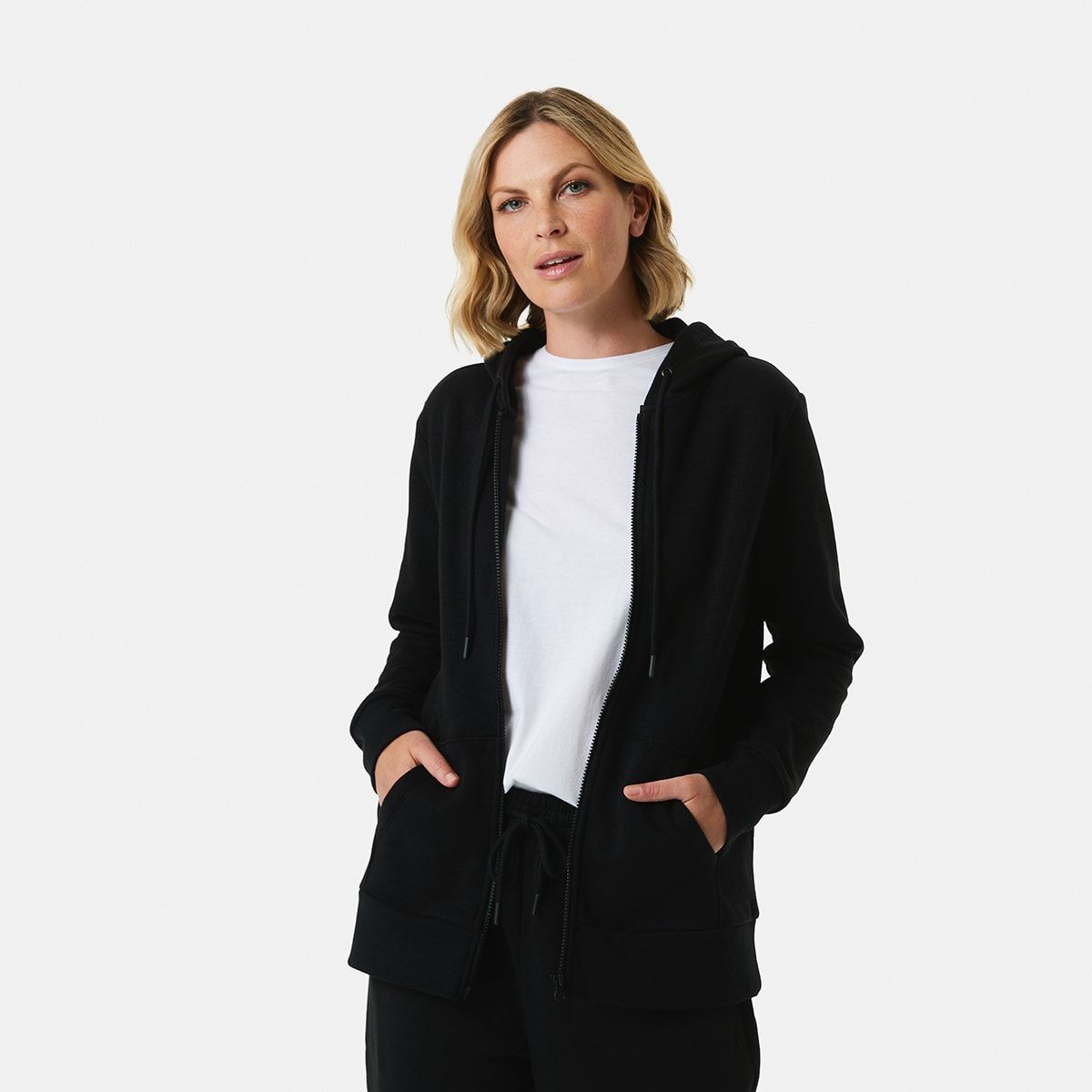 Long Sleeve Zip Through Hoodie