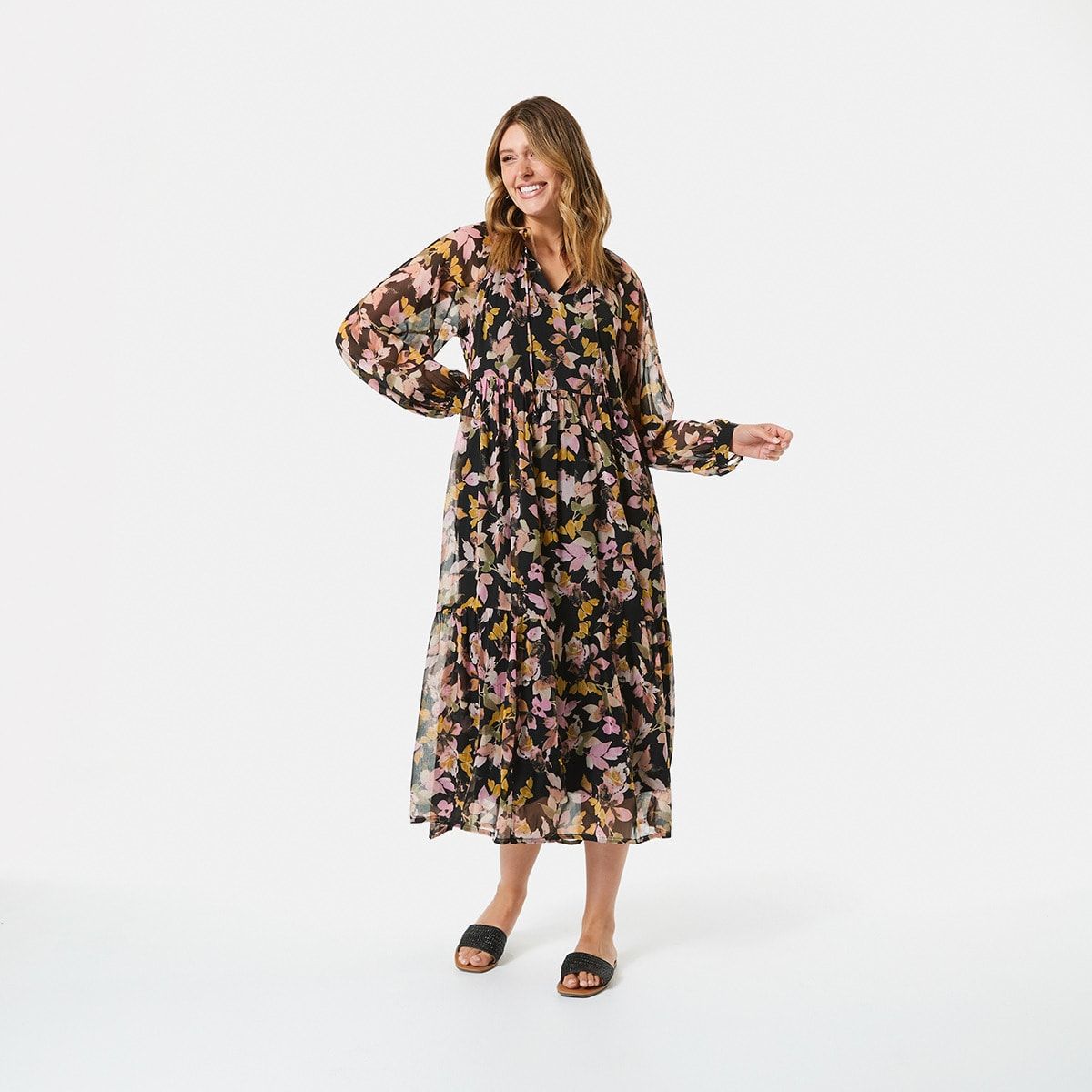 Long Sleeve Tiered Maxi Dress