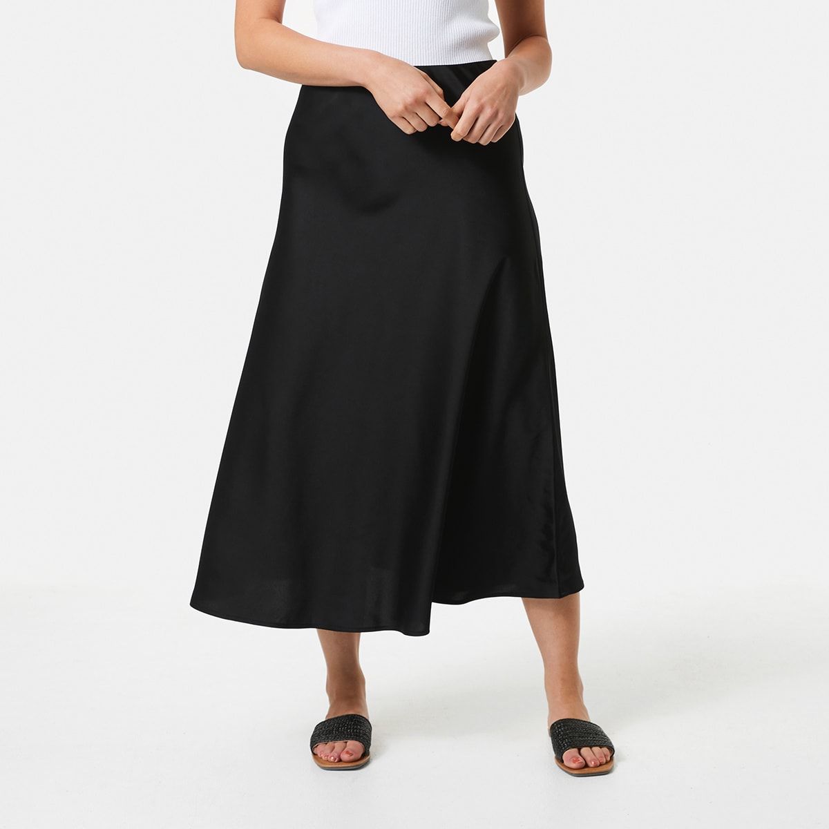 Satin A-Line Skirt