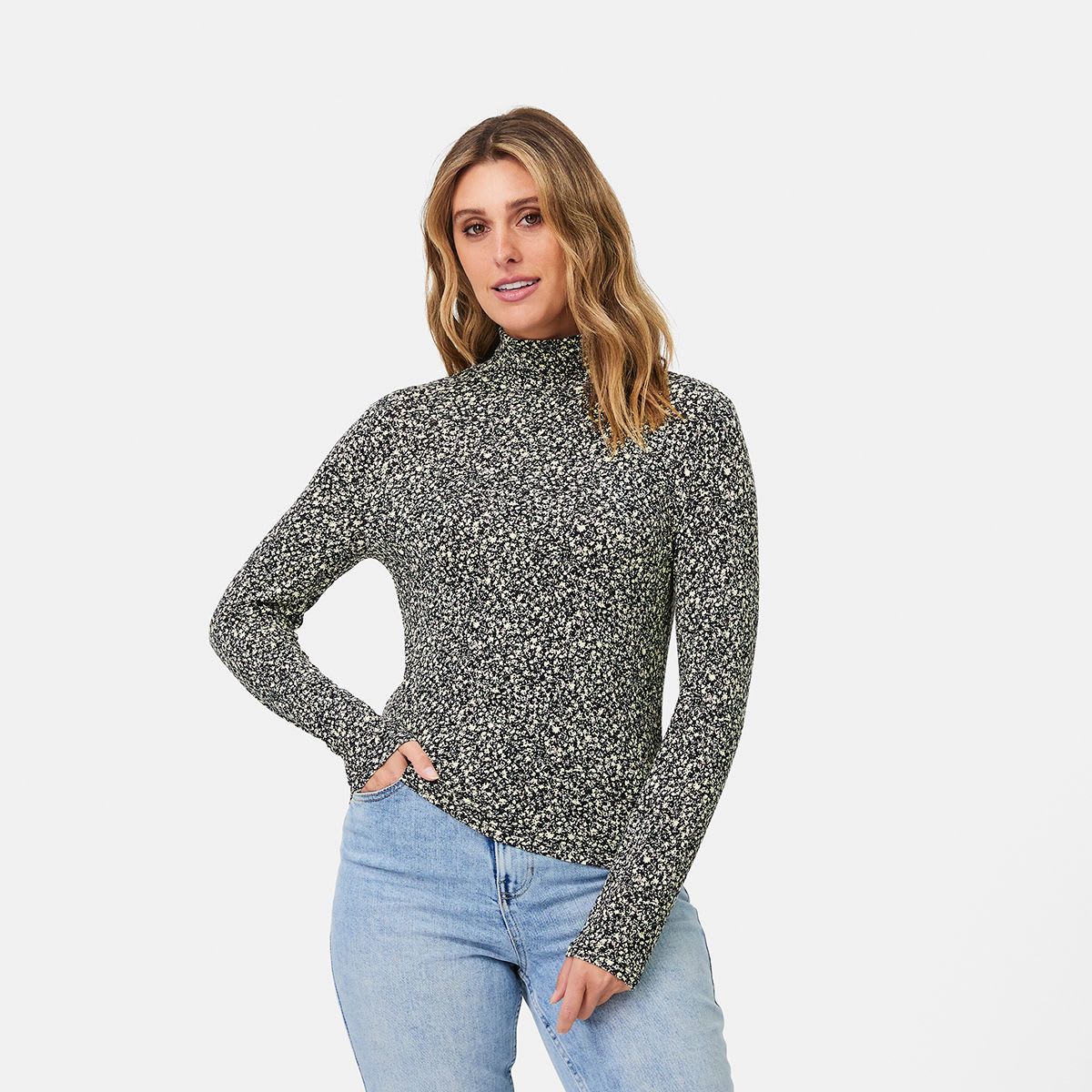 Long Sleeve Turtle Neck Top
