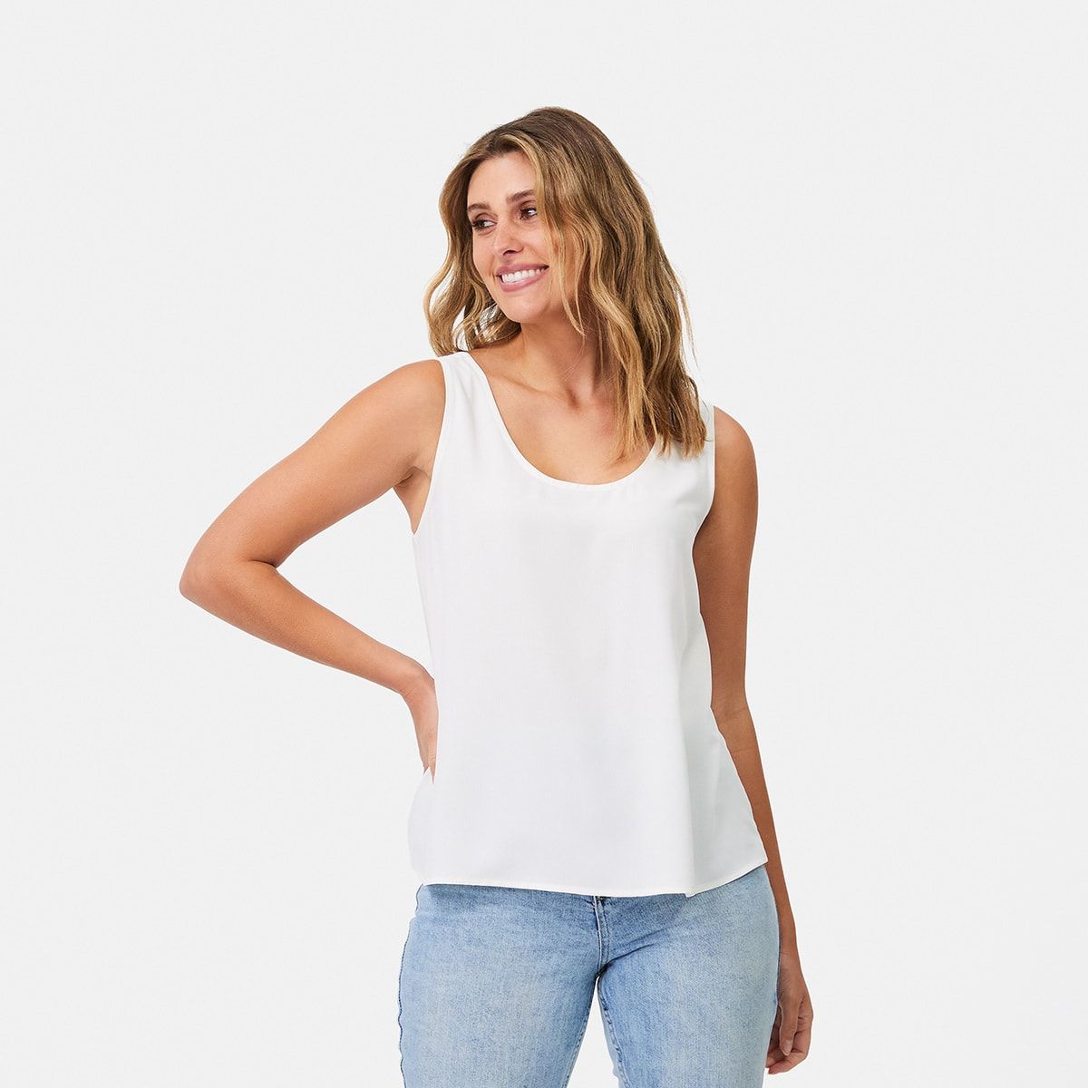 Sleeveless Scoop Tank