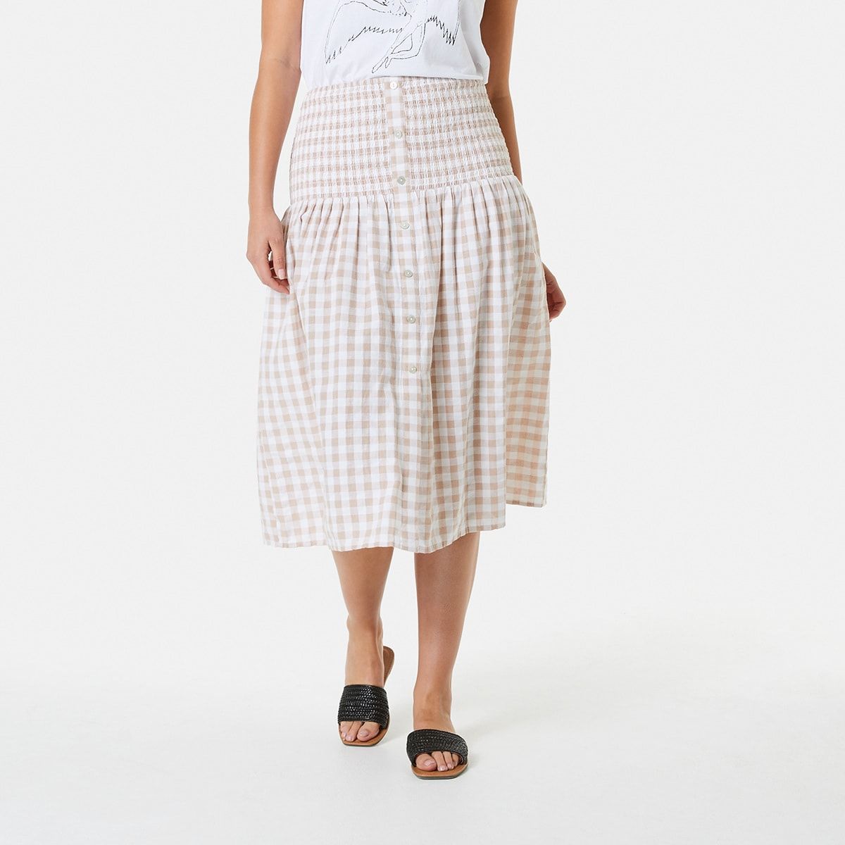 Button Through Maxi Skirt