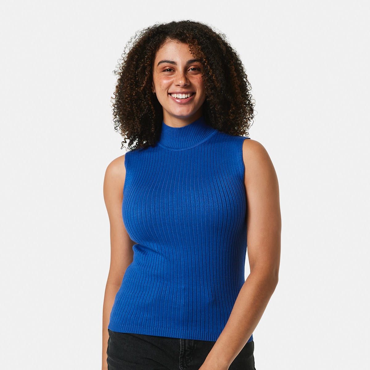 Sleeveless True Knit High Neck Top