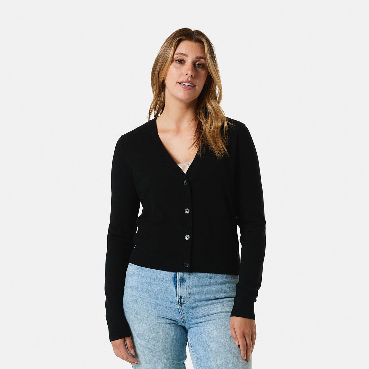 V-Neck Buttoned Cardigan