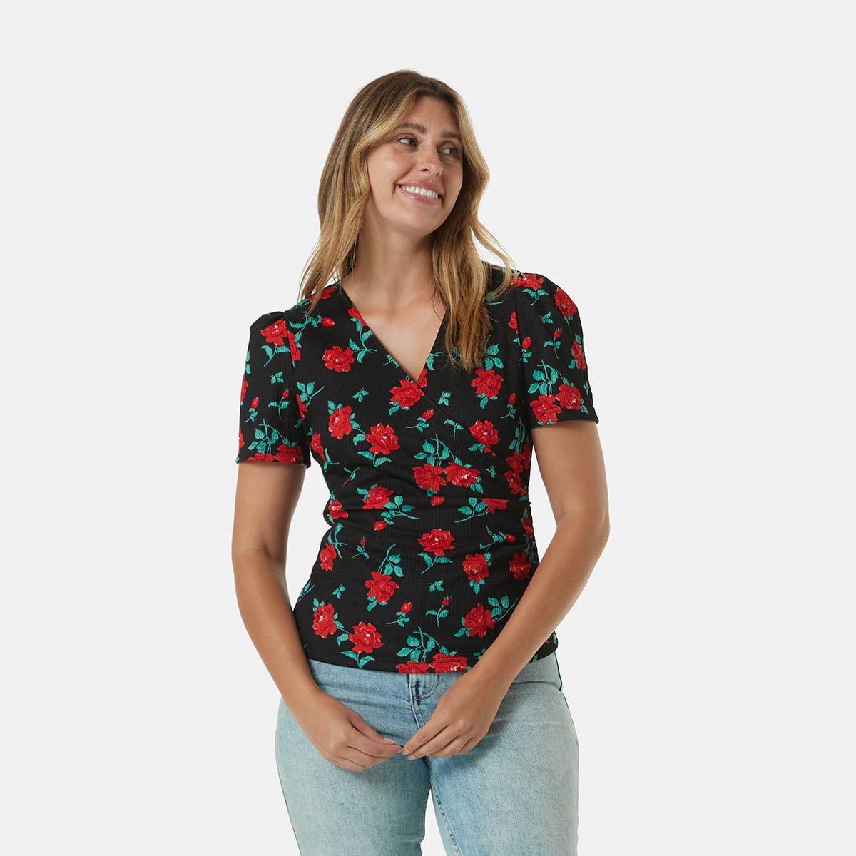 Short Sleeve Wrap Top