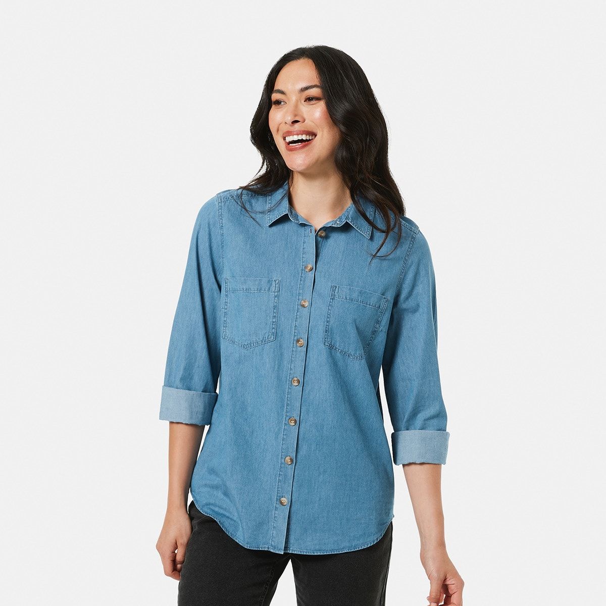 Long Sleeve Chambray Shirt