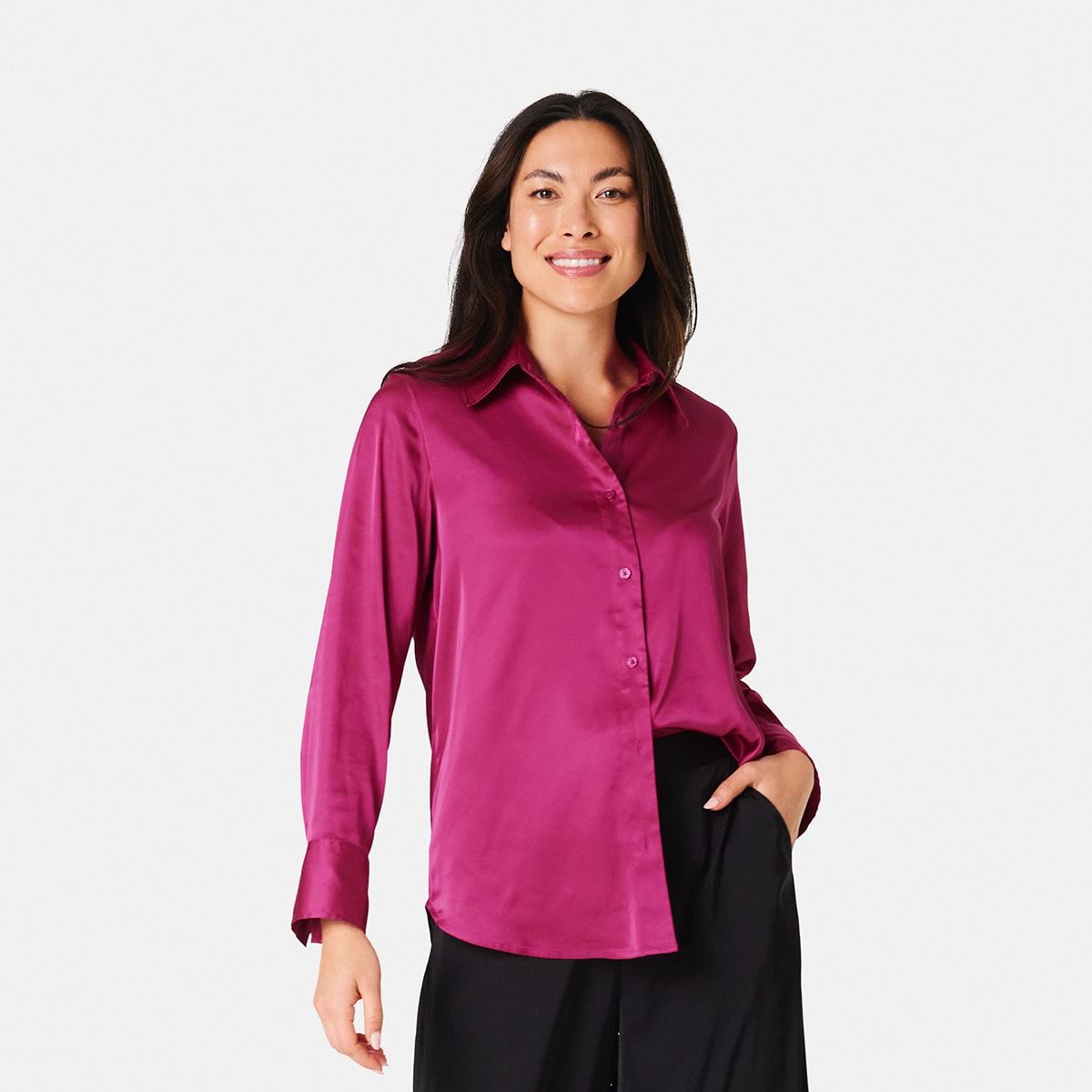 Long Sleeve Satin Shirt